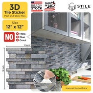 Natural Stone Brick 3D Tiles Sticker Kitchen Bathroom Wall Tiles Sticker Self Adhesive Backsplash Clever Mosaic 12x12 inch Mosaic Self Adhesive Wallpaper Sticker PVC 3D Waterproof Oilproof Ceramic Tiles Stickers DIY Home Decor Kitchen Bathroom Toilet