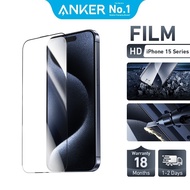 Anker Bảo Vệ Màn Hình Cho  15 Pro Max  15 Plus Có Khung Lắp Đặt Vỏ Kính Cường Lực Thân Thiện Phim Độ