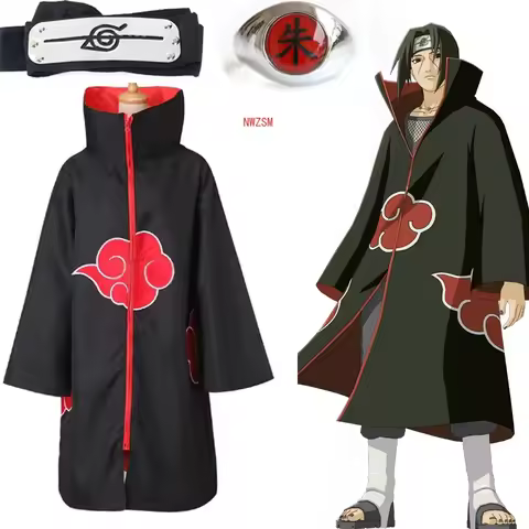 Anime Ninja Kakashi Tobi Obito Cosplay Costume Akatsuki Long Sleeve Cloak Halloween Carnival Funny A
