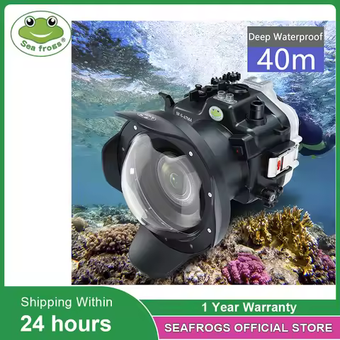 Seafrogs Waterproof Camera Case With 6" /8" Glass Dome Port Fisheye For Sony A7M4 A7IV 24-70mm17-28m