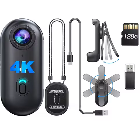 Sport Camera Mini Body Cam Helmet Handlebar Motorcycle Road Battery Body Cam Full HD 4K Wifi Sports 