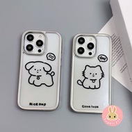 Couple Dog Cat Plating Clear Phone Case for Realme Narzo 70 70X 30 N65 C65 C63 GT Master  GT6 GT5 GT