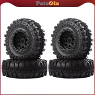 [PETSOLA] 4x 1/24 RC Tires 46mm Hex RC Wheels and Tires Truck Buggy Tires, Assembled RC Tires and Wh