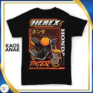 KATUN - Viral Herex Tiger Children's Motorcycle T-Shirt, Premium 30S Combed Cotton, Fashion Distro E