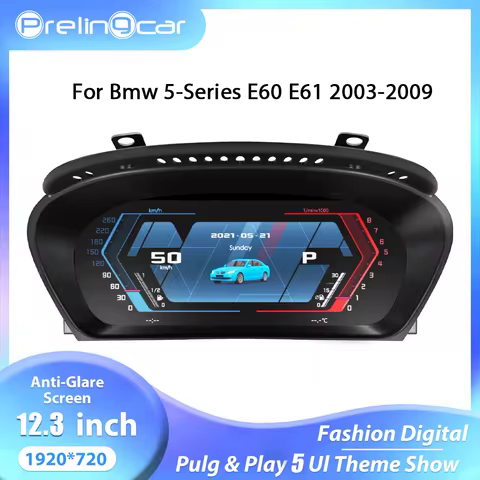 12.3 '' LCD Digital Dashboard For BMW 5 Series E60 E61 E63 E64 CCC CIC With Navigation Paneel speedo