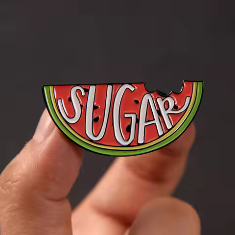 HS Watermelon Sugar High Enamel Brooch Pins Badge Lapel Pins Brooches Alloy Metal Fashion Jewelry Ac