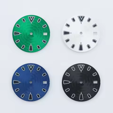28.5mm, Green Luminous, Compatible with NH34 NH35 Movements, Compatible with 3/3.8/4.2 O'clock Crown