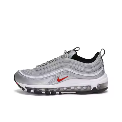 Nike Air Max 97 'Silver Bullet Sports Abrasion Resistant Breathable Low top Casual Shoes Women's Gra