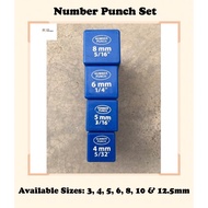 Punch Nombor Enjin Number Engine Stamp Cop Chop Body Set Puncher Metal Stamping Kit 3-12.5mm
