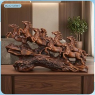 [mojotorw7] Rearing Horse Sculpture Carved Look Rearing Horse Statue Desktop Display