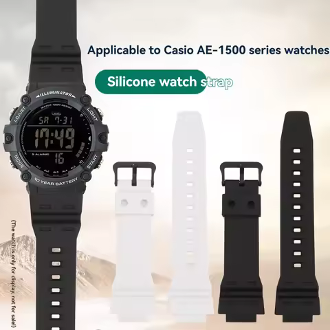 For Casio 3502 AE-1500 resin Watchband AE-1500WHX-1AVDF/DW-291/W-737 silicone watch strap 18mm Conve