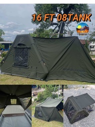 💥พร้อมส่ง💥16FT 08TANK Tent ผ้า TC Ripstop เต็นท์เสาลม อัตโนมัติ รับประกัน 1 ปี