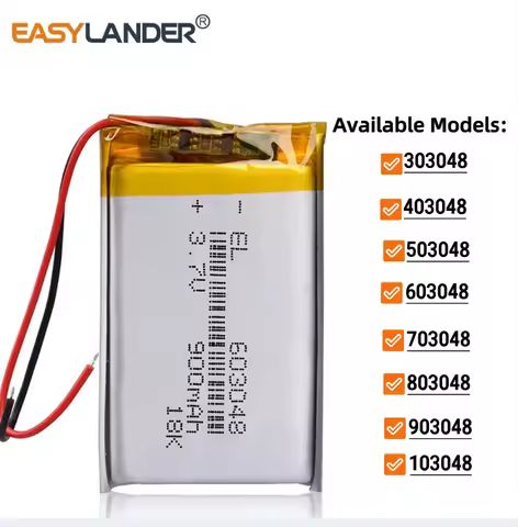 3.7V 503048 800mAh 303048 403048 603048 703048 803048 903048 103048 123048 Rechargeable Lithium Li-i