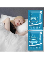 高級一次性寢具組 - 適合飯店、醫院或家庭使用的防水衛生旅行床單（1 件裝一次性旅行床單組）