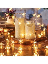 LED櫻花串燈一套，適用於房間裝飾和節日營造氛圍