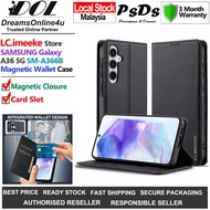 LC.imeeke SAMSUNG Galaxy A36 5G SM-A366B L1 Magnetic Wallet Card Slot Folio Leather Phone Cover Case