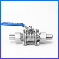 [.666.] 304 stainless steel three-piece welded casing ball valve Q21F-16P water switch live butt wel