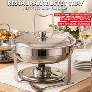 Buffet Set Food Tray 4.5L Round Buffet Stove Dish Set Buffet Set With Warmer