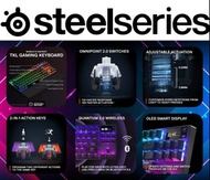 無線版 New SteelSeries Apex Pro TKL 無線 2023 Ed. - 世界上最快的機械遊戲鍵盤 – 可調式啟動 – 電子競技無鍵 – OLED 螢幕 – PBT 按鍵 – 藍牙