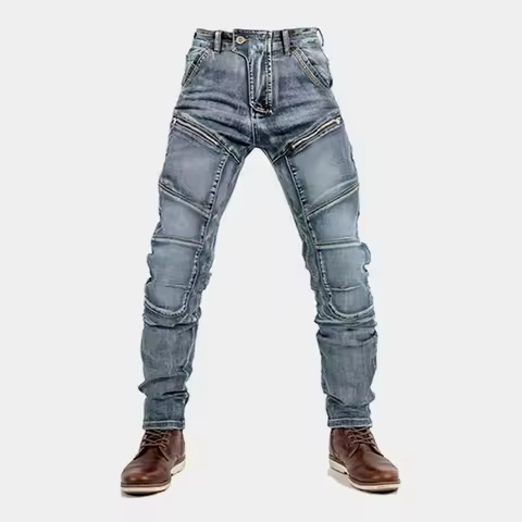 Cross-border European Motorcycle Kefir Zip Riding Pants Seasons Motorcycle Slims Smooths Silhouette 