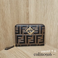 [品況優,經典款甜價出☺️] Fendi FF Diamonds金釦浮雕拉鏈短夾