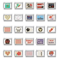 Crane Success I Love My Dad Charm Fit Italian Links 9mm Stainless Steel Bracelet Making Jewelry Diy 