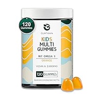 Gumtamin Kids Multivitamin Gummies with Omega 3 Sugar-Free - 120 Vegan Multi Gummies for Children - with Vitamins, Zinc, Iodine and Omega 3