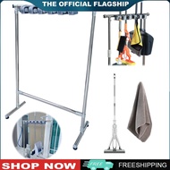 [TOPACE MALL] Stainless Steel Mop Rack Waterproof Multi-Functional Mop Holder Wear Resist Plastic Br