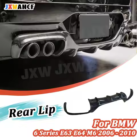 JXWANCF Carbon Fiber Rear Bumper Lip Guard Spoiler For BMW 6 Series E63 E64 M6 2006 - 2010 FRP Rear