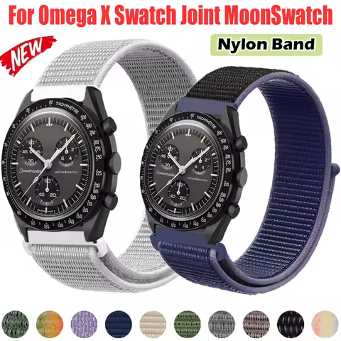 20mm Nylon Loop Strap For Omega X Swatch Joint MoonSwatch Band Weave Bracelet Watchband Colorful Spo