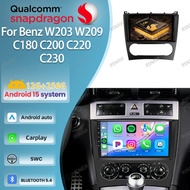 Android 15 Car Radio For Benz W203 W209 C180 C200 C220 C230 AI Voice IPS AUTO Qualcomm Viedo Player 