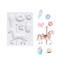 KALAIEN Carousel Silicone Cake Fondant Chocolate Mould Cupcake Cookie Muffin Mould Decor