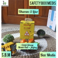 5 Liter Medical Safety Box (GLOSSY & PRINTING)/Biohazard Medical Box/Medical Waste Bin
