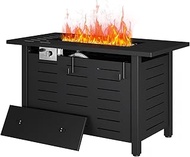41 in Propane Fire Pit Table by Aoxun, 50,000 BTU Outdoor Gas Fire Table with Waterproof Cover, Rect