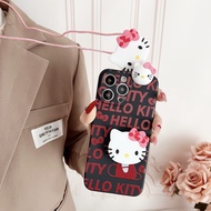 Samsung Galaxy M30 A40S A6 2018 A6S A6 Plus J8 2018 A8 M20 M10 M14 M54 F54 2018 A8S A8 Plus 2018 Cute Cartoon Red Hello Kitty Phone Case With Doll and Holder Lanyard