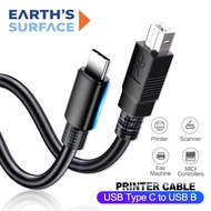 USB Type C to USB B 2.0 Printer Cable High Speed Cable for HP Canon Brother Epson Dell Printer Fax M