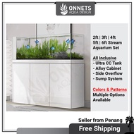 2ft 3ft 4ft 5ft 6ft Ultra CC Goldfish Aquascape Stream Fish Tank Aquarium Sump Set 超白金鱼草溪流缸