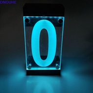 DNOUHE Solar Powered House Number Sign, IP55 Waterproof Remote Controller RGB Color Address Light, 3