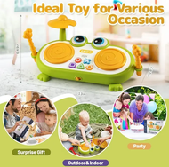 Electric Music Drum Frog Design Musical Instruments Multifunctional Clapping Drum and Baby Electroni
