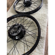 black hub alloy rim SET lidi black alloy rim set yamaha 125 125z 125zr y125 y125z y125zr HITAM BLACK