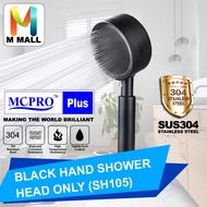 MCPRO STAINLESS STEEL SUS304 BLACK HAND SHOWER HEAD SH105/GM127 WITH BLACK HOSE SET/SH112 SET/GM309 