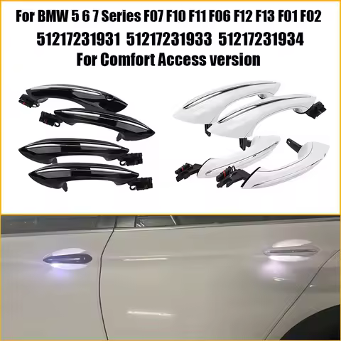 4Pcs Exterior Door Handle (For Comfort Access Version) 51217231931 For BMW 5 6 7 Series F07 F10 F11 