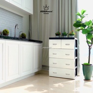 ❈Tier Drawer Cabinet Abbaware with Wheels /Laci Simpanan/Plastic Drawer Storage Cabinet/Almari Baju (2S4L/4S3L)