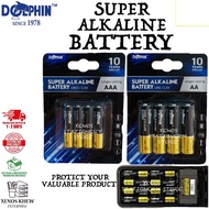 DOLPHIN SUPER ALKALINE BATTERY AA/AAA/CR2032 3V LITHIUM CELL BATERI (READY STOCK / 100% ORIGINAL)