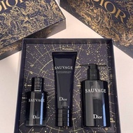 D I O R SAUVAGE 3IN1 SET (EDT+FACE CLEANSER+SHOWER GEL) FOR MEN