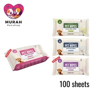 VOLK PETS Pet Wipes For Dogs & Cats 100 sheets Wet Wipes For Dogs and Cats