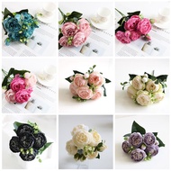 30cm Silk Rose Peony Artificial Flowers 5 Head Flowers Decoration Home Wedding