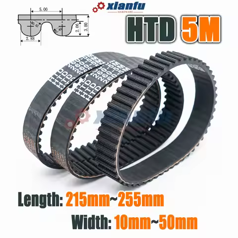 HTD 5M Rubber Timing Belt Closed Loop Perimeter 215 220 225 230 235 240 245 250 255mm Width 10~50mm 