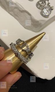⭐Dior 迪奧 Petit 銀色戒指兩件套 CD鍊條➕滿鑽星星 女款