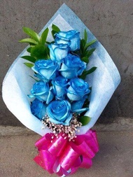 bunga mawar warna biru / bunga mawar asli / bunga rangkaian mawar biru